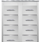 Thumbnail image #1 for Continental Refrigerator Designer Line D2RSNSS-F Two-Section Fish/Poultry File Refrigerator, Vertical, Self-Contained, Stainless Steel, Drawers