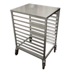 Thumbnail image #1 for Winholt Equipment AL-1810H-SSTOP Mobile Half-Height Aluminum Pan Rack, 10-Pan, End-Loading, Removable Solid Stainless Steel Top