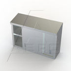 Thumbnail image #1 for AERO Manufacturing WSC-36 Wall-Mounted Stainless Steel Cabinet with Sliding Doors, 36"W x 15"D x 32-1/2"H