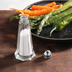 Thumbnail image #2 for New Star Foodservice Inc. 22407 Tower Salt Shaker, 1 oz Glass Jar, Stainless Steel Top Case of 12 Dozen