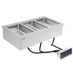 Thumbnail image #1 for USR Brands Prepline HFW3 Drop-In Hot Food Well, 3-Pan, Stainless Steel, With Drain
