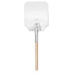 Thumbnail image #1 for New Star Foodservice Inc. 50219 Rectangular Aluminum Pizza Peel, 9" x 11" Blade, 26" Wood Handle Case of 12