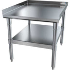 Thumbnail image #1 for NBR Equipment ESS-7230 Stainless Steel Equipment Stand, 73"W x 31-1/4"D x 26"H, Adjustable Undershelf, 3-Sided Upturn