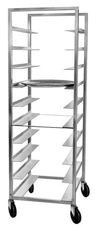 Product image #5 for Mobile Aluminum Single-Section Oval Tray Rack, 10-Tray Capacity