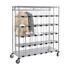 Thumbnail image #1 for Tarrison Products Ltd. TS-AC246035C-KIT Apparel Laundry Cart, 60"W x 24"D, 35 Compartments, Hanging Bar