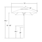 Thumbnail image #2 for California Umbrella Grove MARE604 6 ft Square Patio Umbrella, 4-Rib, Single Wind Vent, Hardwood Pole, Push Lift