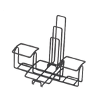Thumbnail image #1 for G.E.T. Clipper Mill 4-931615 2-Compartment Condiment Caddy with Menu Holders, Powder-Coated Iron, Black, 7-1/2" x 5" x 6" Case of 12