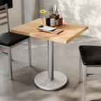 Thumbnail image #2 for Flash Furniture GSF-REC2430-NAT-TR18S-GG Rectangular Beech Butcher Block Table, 24"W x 30"D x 29.5"H, Silver Cast Iron Base