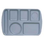 Thumbnail image #1 for G.E.T. TL-151-FB Rectangular Melamine Compartment Tray, 6 Compartments, Blue, 14-5/8" x 9-3/4", Left-Handed 1 Dozen
