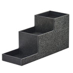 Thumbnail image #1 for Cal-Mil 3665-13 3-Tier Bottle Riser, Rectangular ABS Plastic, Black, Displays 3 Bottles, 4-1/2"W x 14-1/4"D x 6"H