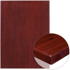 Thumbnail image #1 for Flash Furniture TP-MAH-3042-GG Rectangular Resin Table Top, 42"W x 30"D, 2" Thick Drop-Lip, High-Gloss Mahogany Finish