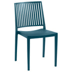 Thumbnail image #2 for G & A Commercial Seating Amarante 249 Indoor/Outdoor Stackable Resin Side Chair with Slat Back and Solid Seat