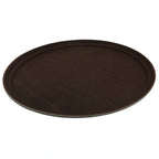 Thumbnail image #1 for Alegacy Foodservice Products ONST2227BR Oval Plastic Non-Slip Serving Tray, Brown, 26-3/4" x 22" Case of 12