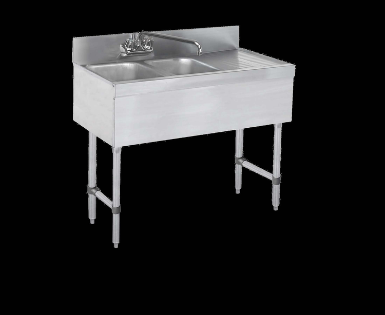 Product image #5 for Steel Works Stainless 36-Inch Two-Compartment Underbar Sink with Left Drainboard