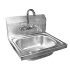Thumbnail image #1 for GSW USA HS-2017W Wall-Mount Stainless Steel Hand Sink, 1 Compartment, Faucet Included, 20-1/2"W x 17-1/2"D