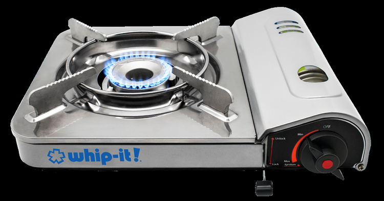 Product image #6 for Whip-It! Hot Spot Portable Single Burner Butane Countertop Stove, 9,000 BTU, Silver