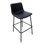 Thumbnail image #1 for JustChair Manufacturing U31130-GR3 Upholstered Bucket Bar Stool, Armless Plain Back, Black Frame, 44 in H