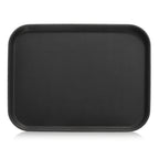 Thumbnail image #1 for New Star Foodservice Inc. 25095 Non-Slip Plastic Serving Tray, 14" x 18", Rectangular, Black Case of 12