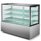 Thumbnail image #1 for Drago DRCD72-3 Refrigerated Cake Display Case, Straight Glass, Stainless Steel, 6 Adjustable Glass Shelves, 70.9"W