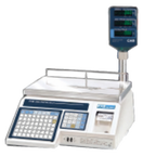Thumbnail image #1 for Penn Scale CAS LP-1000-NP Thermal Label Printing Scale with Pole, 30 lb Capacity, Stainless Steel Platter, 15-3/4" x 9-3/5"