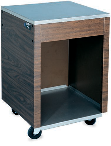 Product image #2 for 2-Series Affordable Portable™ 24-Inch Cashier Station with Stainless Steel Work Top and Walnut Woodgrain Open Base