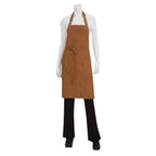 Thumbnail image #1 for Chef Works Rockford ABKV053-NTM-0 Bib Apron, 34"L x 30"W, Brown, 100% Cotton, 4 Pockets, Adjustable Neck Strap