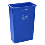 Thumbnail image #2 for Alpine Industries ALP477-R-BLU 23-Gallon Blue Polypropylene Open Recycling Waste Bin, 20"W x 11"D x 30"H