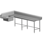 Thumbnail image #1 for Pacific Stainless Products DTSC96-14-R Soiled Corner Dishtable, Right-to-Left, 60" Machine-to-Corner, 96" Corner-to-End, 14-Gauge Stainless Steel