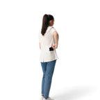 Thumbnail image #2 for Chef Works CES06W-OAT-XL Women's Oatmeal Short-Sleeve Chef Coat, Single-Breasted, Hidden Snap Closure, Thermometer Pocket, XL