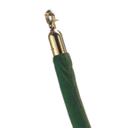 Thumbnail image #1 for AARCO Products Form-A-Line TR-127 8 ft Green Velour Rope with Polished Brass Snap Hook