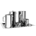Thumbnail image #2 for Eastern Tabletop Java 7440 Square Water Pitcher, 64 oz, with Ice Guard, 18/10 Stainless Steel