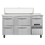 Thumbnail image #1 for Continental Refrigerator RA60SN12-D 60-Inch Shallow-Depth Refrigerated Sandwich Prep Table, 12-Pan Top, 2 Drawers & 1 Door