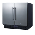 Thumbnail image #1 for Summit Commercial FFRF36 2-Section Reach-In Refrigerator-Freezer, Bottom-Mount, Stainless Steel Doors, Black Exterior