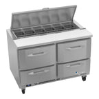 Thumbnail image #1 for Victory Refrigeration UltraSpec™ VSPD48HC-12-4 Two-Section 48" Sandwich Prep Table, 4 Drawers, 12-Pan Top, Self-Contained Refrigeration