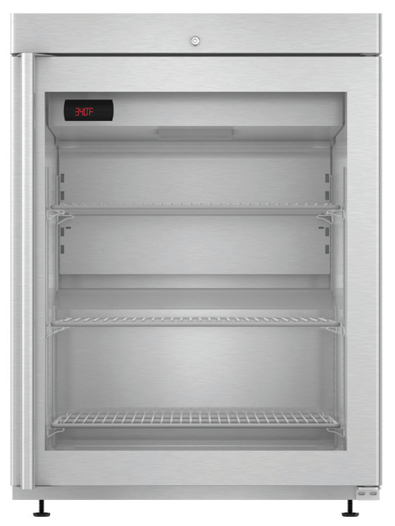 Product image #5 for Hoshizaki Compact 24-Inch Undercounter Glass Door Reach-In Refrigerator, 3.87 Cu. Ft., Self-Contained Rear-Mounted, Stainless Steel