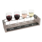 Thumbnail image #2 for Cal-Mil Aspen 22010-110 Wine Taster Tray, 4" x 13-1/2" x 3"H, Chalkboard Front, Wire Metal Frame Case of 6