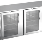 Thumbnail image #1 for Victory Refrigeration VBB94HC-G-S Three-Section Back Bar Refrigerator, 94"W, 3 Glass Doors, Stainless Steel Exterior and Top