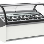 Thumbnail image #1 for Infrico USA IDC-VAR12H Gelato Case, Curved Tempered Lift-Front Glass, 14 x 5 L Tray Capacity, Laminate Exterior