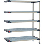 Thumbnail image #1 for Metro MetroMax 4 M4-2424G-63-A5 Add-On Polymer Shelving Unit, 24"D x 24"W x 63"H, 5-Shelf, Louvered