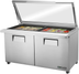 Thumbnail image #5 for True 60-Inch Mega-Top 2-Door Sandwich/Salad Prep Table with Flat Glass Lid