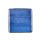 Thumbnail image #1 for CAC China TUS-SQ8-BLU Square Porcelain Plate, 8-1/4", Curved Edge, Starry Night Blue Reactive Glaze Case of 2 Dozen