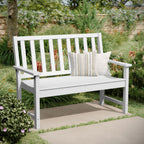 Thumbnail image #2 for Flash Furniture LE-HMP-2035-12-WHT-GG Indoor/Outdoor Wood Bench, Contoured Seat with Integrated Back and Armrests, White