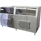 Thumbnail image #1 for MGR Equipment S-1500-SS Ice Bin, 1,800 lb Capacity, Stainless Steel, Clear Acrylic Sliding Doors, 90-1/4"W x 31-1/2"D x 52"H