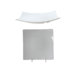 Thumbnail image #1 for Thunder Group Classic 24012WT White Square Melamine Plate, 12-3/8" x 12-3/8", 2" Deep, Rolled Edge 1 Dozen