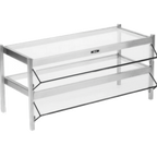 Thumbnail image #1 for Piper Products/Servolift Eastern Elite CDD-74 Cafeteria-Style Double Display Protector Guard, Stainless Steel, End Guards, 5 Openings, 74"W