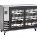 Thumbnail image #1 for Blue Air FSE LLC BLNBB-60SG-SL-HC Back Bar Cooler, 2-Door Glass Sliding, Stainless Steel, 15.6 cu. ft., Self-Contained Refrigeration