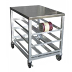 Thumbnail image #1 for SPG International Kelmax 4H1606 Mobile Can Storage Rack, #5 & #10 Cans, Stainless Steel Top, Aluminum Frame, 54-Can Capacity