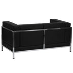 Thumbnail image #2 for Flash Furniture Hercules - Imagination ZB-IMAG-LS-GG Modular Black LeatherSoft Loveseat with Tufted Seat and Stainless Steel Legs