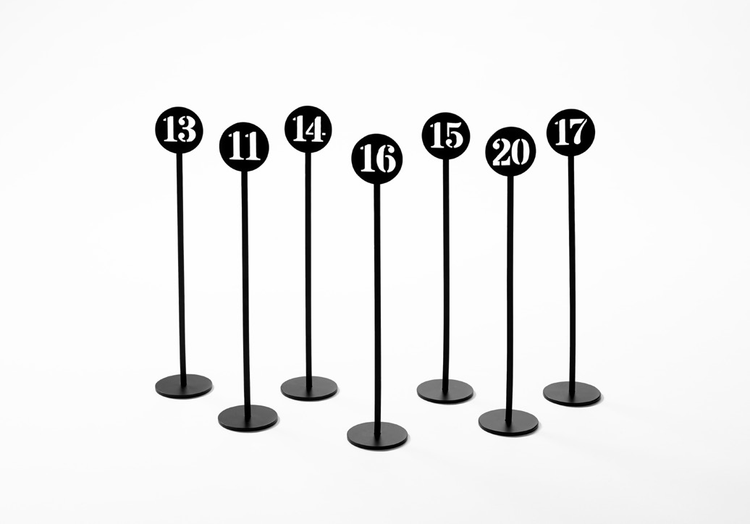 Product image #4 for American Metalcraft Laser-Cut Stainless Steel Number Stand Set, Black, Numbers 11-20