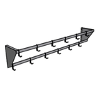 Thumbnail image #1 for Pacific Stainless Products PR-144-WD Wall-Mounted Double-Bar Stainless Steel Pot Rack, 144"L with 26 Single Hooks